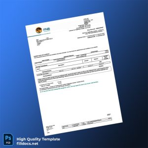 South Africa First National Bank Bank Statement Template in Word and PDF formats