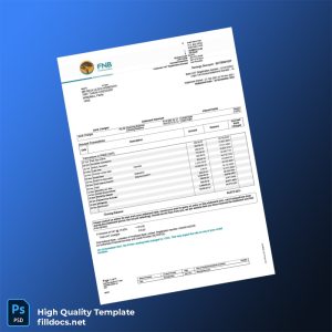 South Africa First National Bank Statement Template in Word and PDF formats