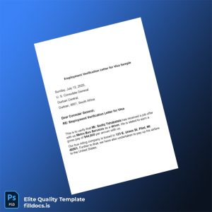 Fillable South Africa Metro Bus Services Employment Verification Letter Template - Word/PDF Template Preview - FillDocs