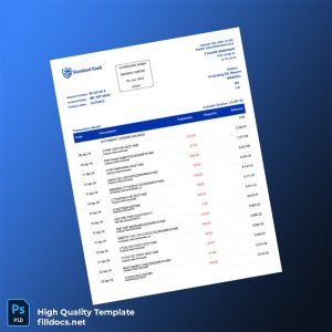 South Africa Standard Bank Statement Template in Word and PDF formats