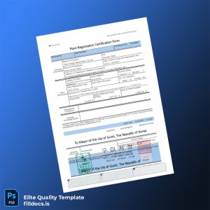 Fillable South Korea Mayor of Gumi Plant Registration Certification Form Template - Word/PDF Template Preview