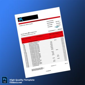 Spain CAIXABANK Company Bank Statement Template in Word and PDF formats