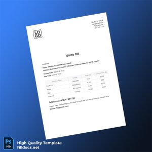 Spain Vodafone Editable Utility Bill Template in Word and PDF formats