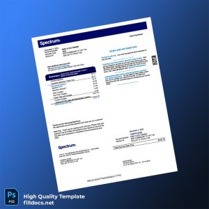 Spectrum Editable Utility Bill Template in Word and PDF formats
