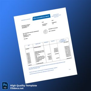 Sri Lanka Commercial Bank of Ceylon Bank Statement Template in Word and PDF formats