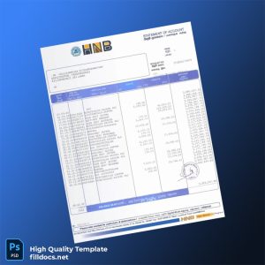 Sri Lanka HNB Bank Statement Template in Word and PDF formats