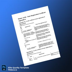 Fillable State Registration Certificate for Humic Acids Agrochemical Template Preview - FillDocs