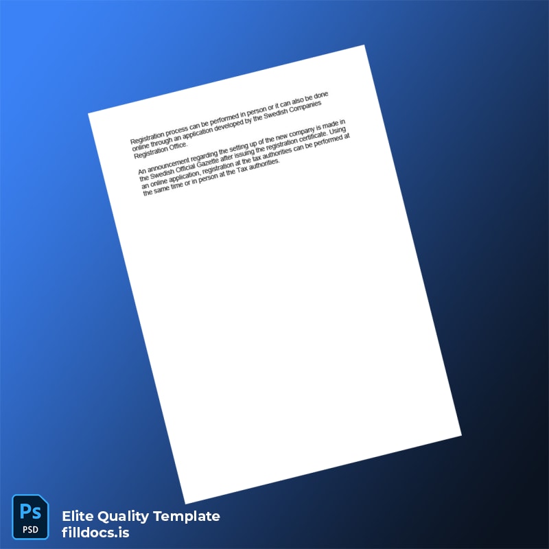 Fillable Sweden Companies Registration Certificate Template in Word and PDF formats page 3 Page Preview - FillDocs