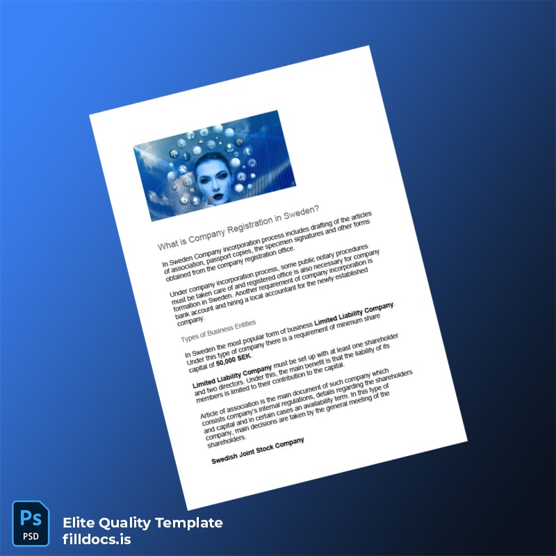 Fillable Sweden Companies Registration Certificate Template - Word/PDF Template Preview - FillDocs