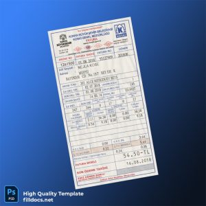 Turkey Unknown Editable Utility Bill Template in Word and PDF formats