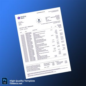 UK Starling Bank Statement Template in Word and PDF formats