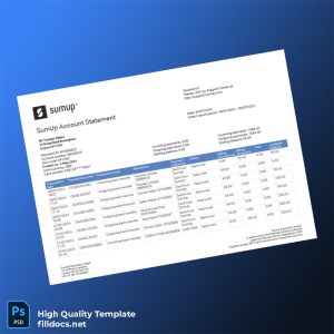 UK SumUp Account Statement Template in Word and PDF formats