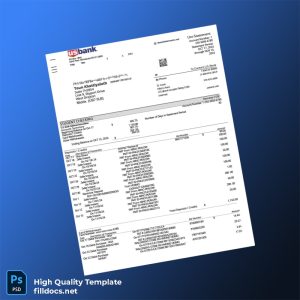 US US Bank Statement Template in Word and PDF formats