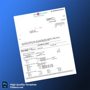 USA BMO Harris Bank Statement Template in Word and PDF formats