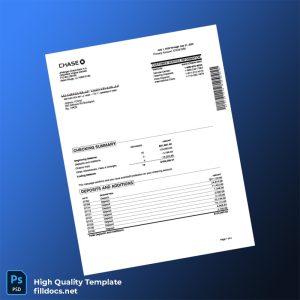 USA Chase Bank Account Statement Template in Word and PDF formats