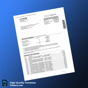 USA Chase Business Bank Statement Template in Word and PDF formats