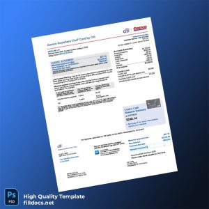 USA Citi Bank Statement Template in Word and PDF formats