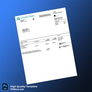 USA Citizens Bank Account Statement Template in Word and PDF formats