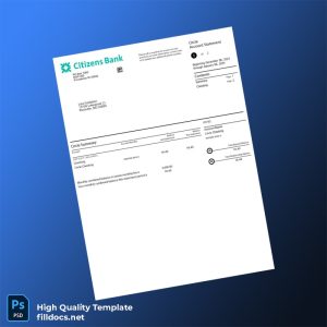 USA Citizens Bank Statement Template in Word and PDF formats