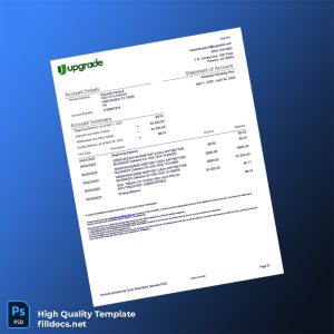 USA Cross River Bank Statement Template in Word and PDF formats