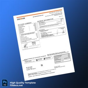 USA Discover Bank Statement Template in Word and PDF formats