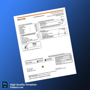USA Discover Credit Card Statement Template in Word and PDF formats