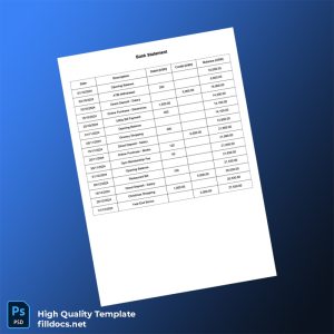 USA Editable Bank Statement Template in Word and PDF formats