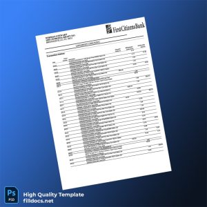 USA First Citizen Bank Statement Template in Word and PDF formats