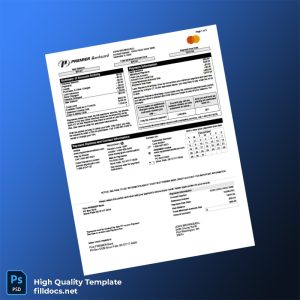 USA First PREMIER Bank Credit Card Statement Template in Word and PDF formats