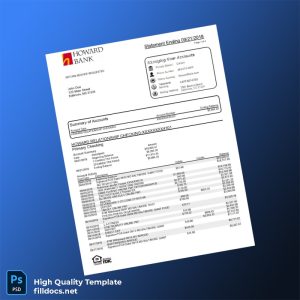 USA Howard Bank Statement Template in Word and PDF formats