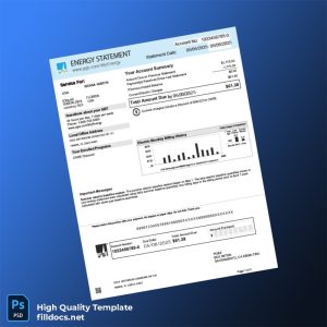 USA PG E Editable Bank Statement Template in Word and PDF formats
