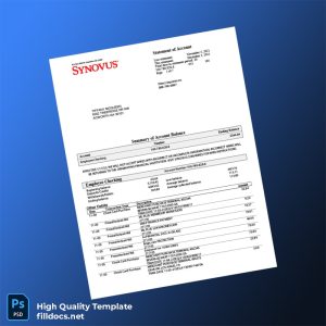 USA Synovus Bank Statement Template in Word and PDF formats