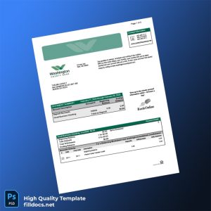 USA Washington County Bank Statement Template in Word and PDF formats