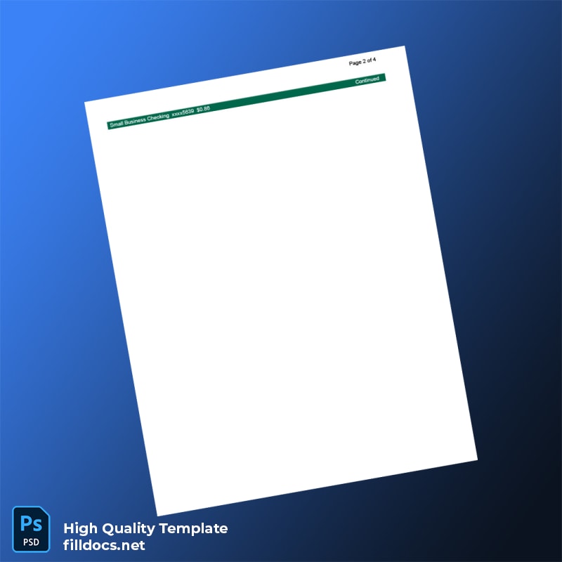 USA Washington County Bank Statement Template in Word and PDF formats page 2