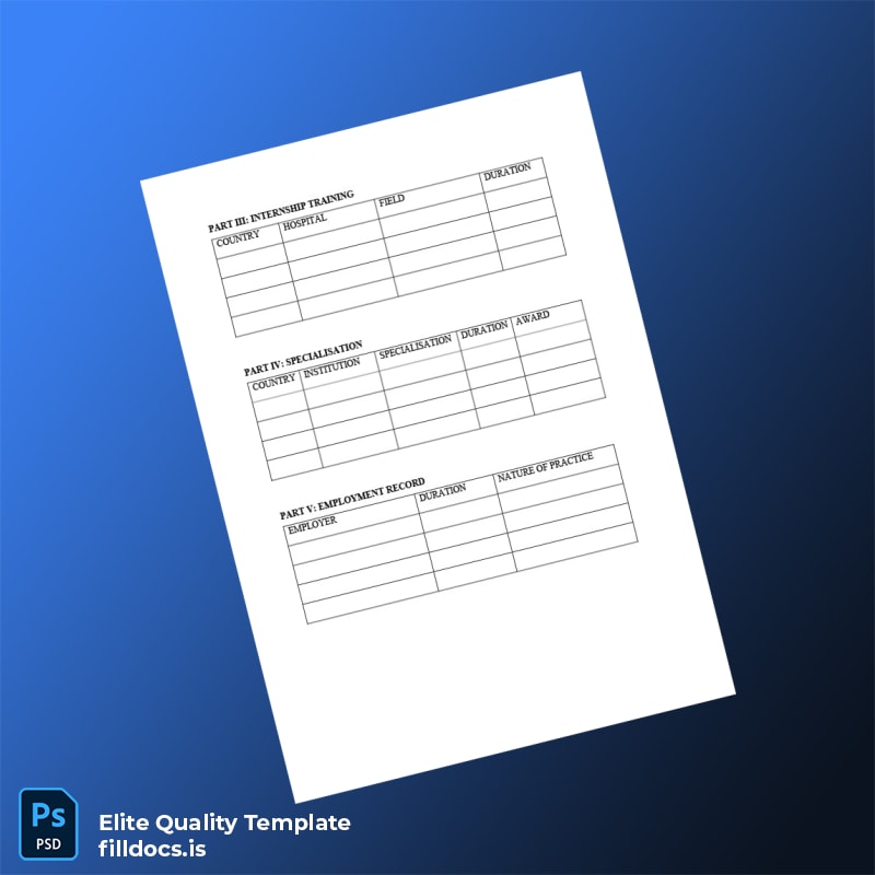 Fillable Uganda Medical and Dental Practitioners Council Registration Form Template in Word and PDF formats page 2 Page Preview - FillDocs