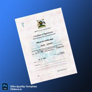 Fillable Uganda Ministry of Education Certificate of Registration Template - Word/PDF Template Preview - FillDocs