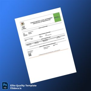 Fillable Uganda Tororo District Local Government Registration Certificate Template - Word/PDF Template Preview - FillDocs