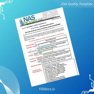 Fillable United Arab Emirates Nas Oil Gas LLC Employment Verification Letter Template - Word/PDF Template Preview - FillDocs