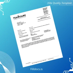 Fillable United States TeamCare Employment Verification Letter Template - Word/PDF Template Preview - FillDocs