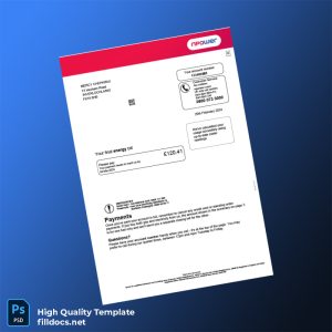 United Kingdom Npower Editable Energy Bill Template in Word and PDF formats