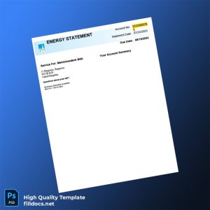 United Kingdom PG E Editable Utility Bill Template in Word and PDF formats