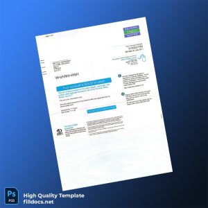 United Kingdom Severn Trent Water Editable Water Bill Template in Word and PDF formats