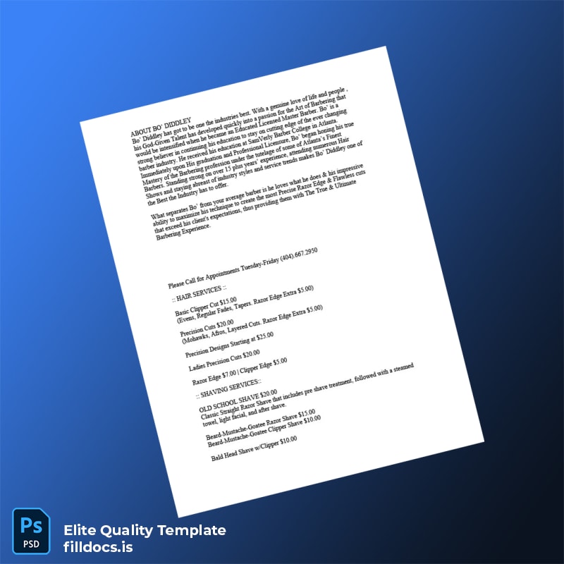 Fillable United States 20West Barber Salon Employment Verification Letter Template in Word and PDF formats page 2 Page Preview - FillDocs