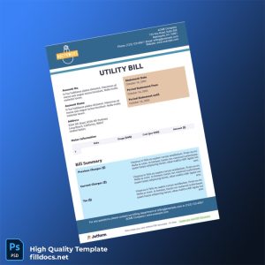 United States ACME Company Editable Utility Bill Template in Word and PDF formats