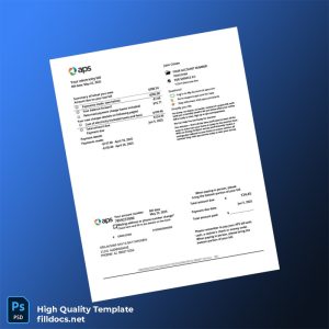 United States APS Editable Utility Bill Template in Word and PDF formats