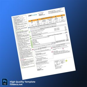 United States AT T Editable Utility Bill Template in Word and PDF formats