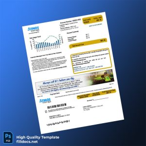 United States Atmos Energy Editable Utility Bill Template in Word and PDF formats