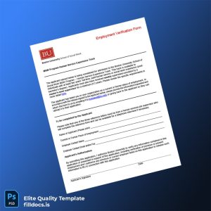 Fillable United States Boston University Employment Verification Letter Template - Word/PDF Template Preview - FillDocs