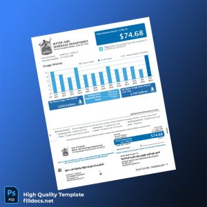 United States City Of Detroit Water And Sewerage Department Editable Water Bill Template in Word and PDF formats