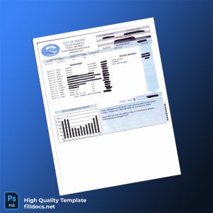 United States City Of Pacific Editable Utility Bill Template in Word and PDF formats